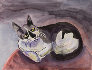 Wishbone Street Cat on a Pedistal