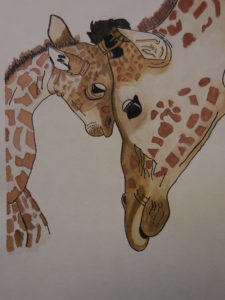 Mother and baby giraffe 1