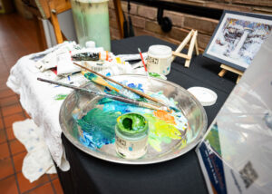 Art brushes and paint