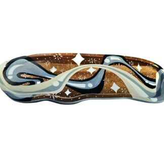 Monochrome Swirl Wood Tray