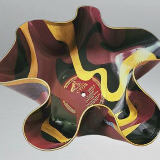 Vintage Vinyl Record Bowl Gold