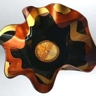Vintage Vinyl Record Bowl Copper