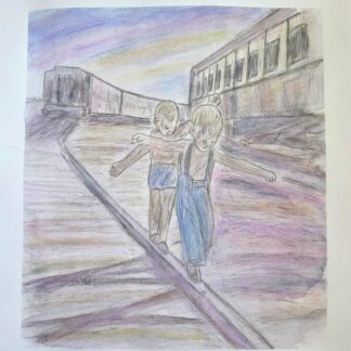 Boys playing on the Railroad Track