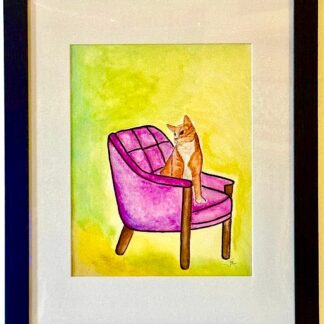 Orange Cat on Midcentury Chair