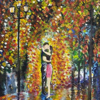 Autumn Embrace in the Rain